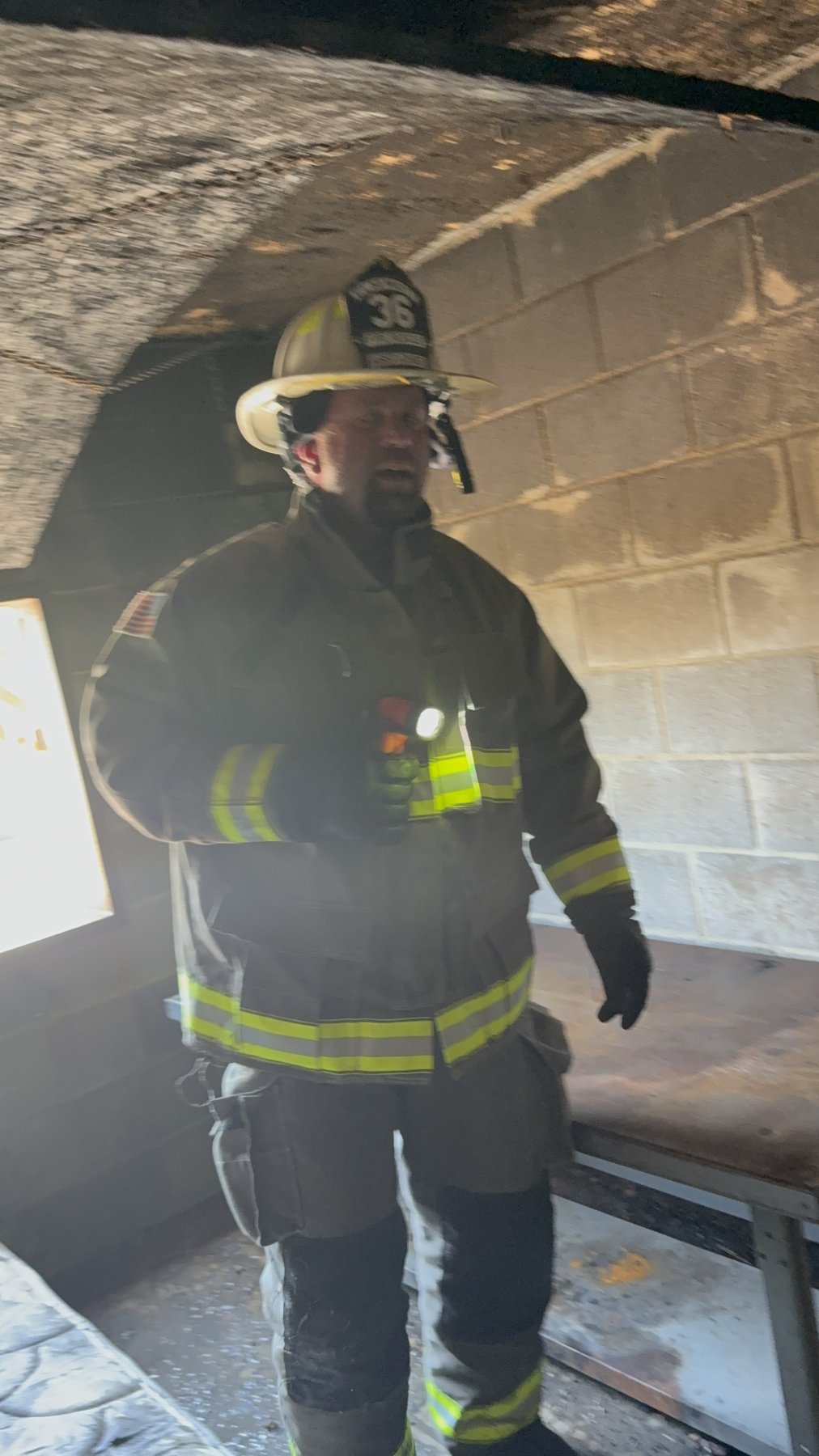 Working inside the burn building